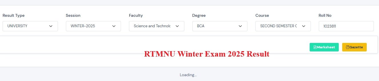 RTMNU Winter 2025 Result