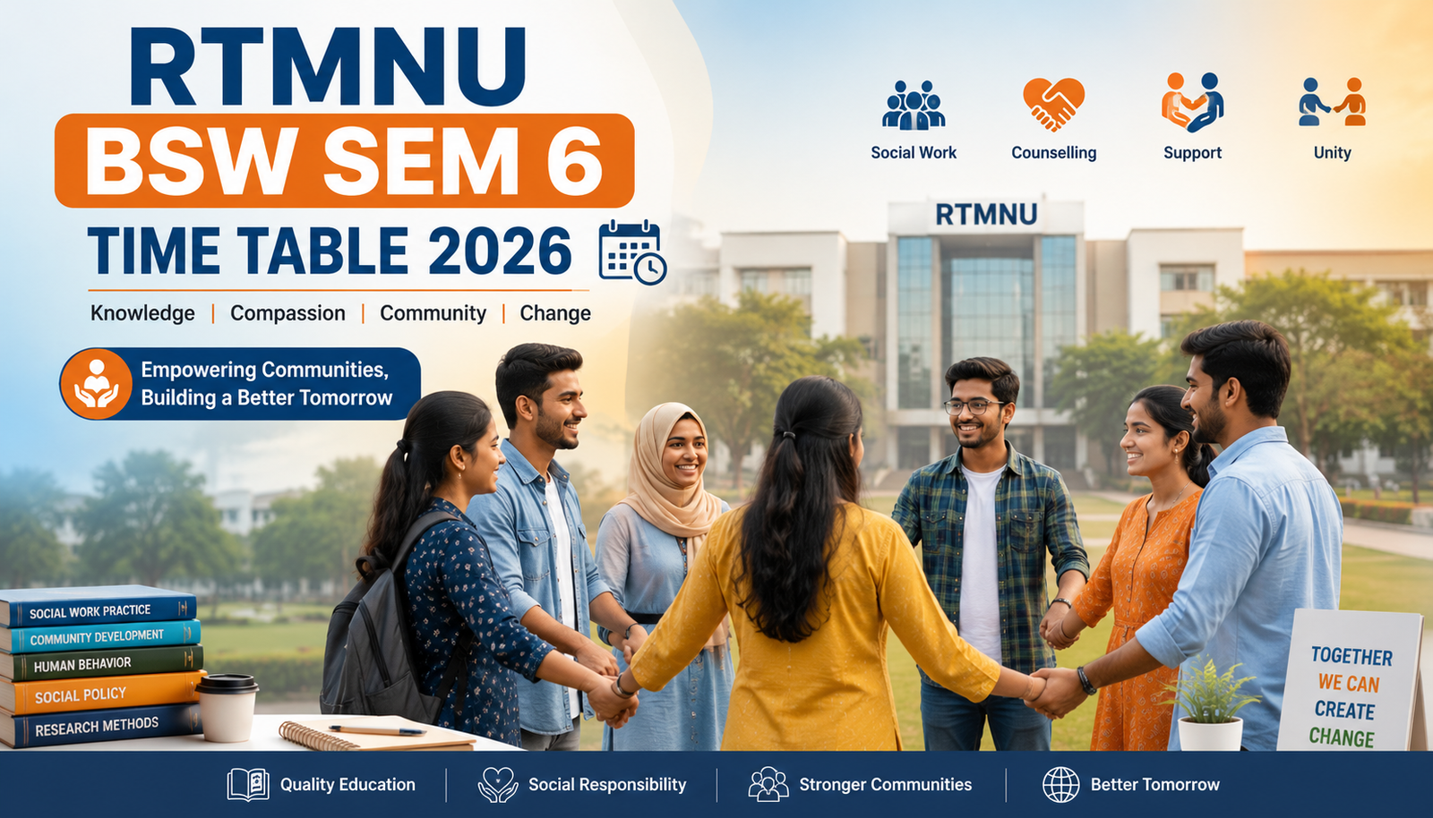 RTMNU BSW Sem 6 Time Table 2026