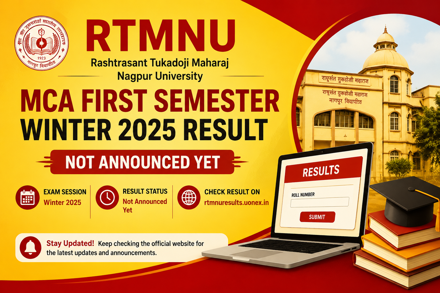 RTMNU MCA First Semester Winter 2025 Result