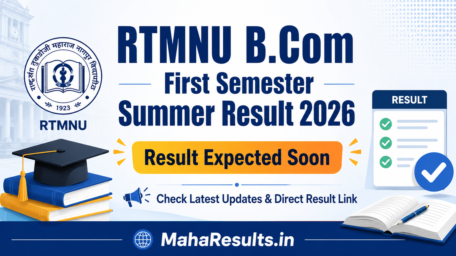 RTMNU Bcom 1st Sem Summer Result 2026